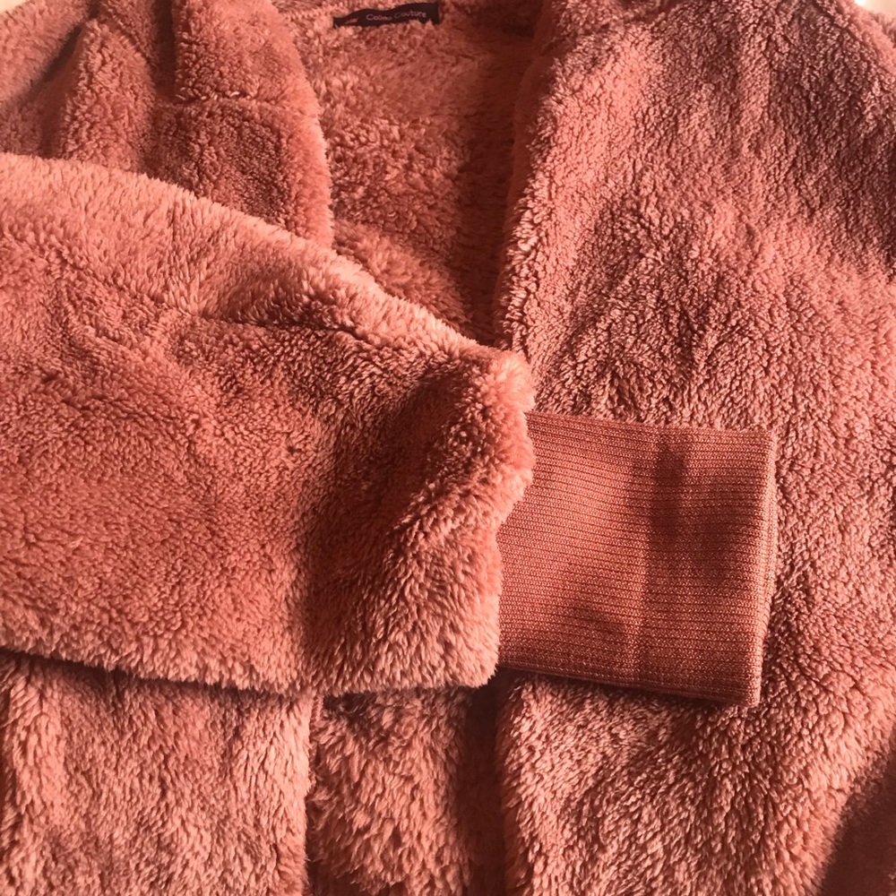 Last one! Rose Sherpa teddy hooded Jacket - Picture 4 of 5